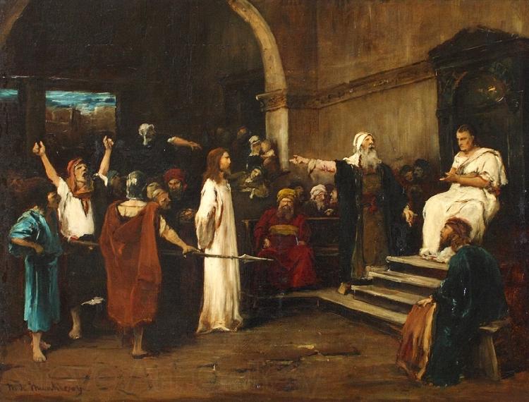Mihaly Munkacsy Le Christ devant Pilate Spain oil painting art